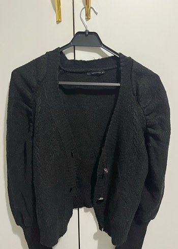 Siyah Örgü Kadın Kazak, Rahat Kesim - Görsel 2