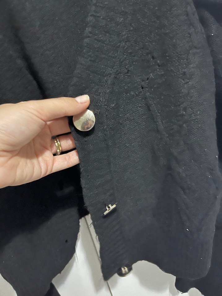 Siyah Örgü Kadın Kazak, Rahat Kesim - Görsel 3