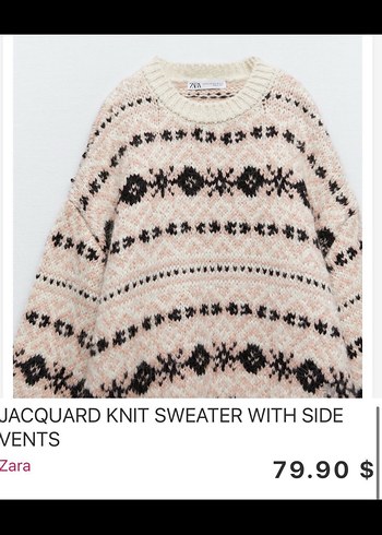 Bohem Tarz Pembe Etnik Desenli Triko Kazak - Görsel 5