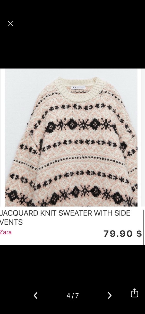 Bohem Tarz Pembe Etnik Desenli Triko Kazak - Görsel 5