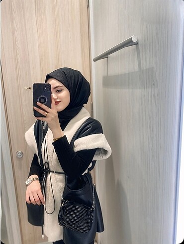 Kürk Detaylı Deri Yelek