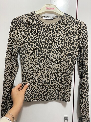 s Beden Leopar Desenli Bluz