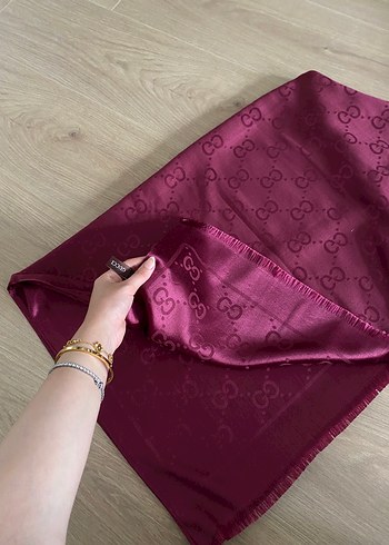 Gucci Kaşmir İpek Bordo Şal