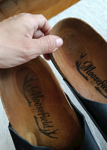 Moosefield Parlak Kahverengi Vintage erkek Terlik deri 46 numara