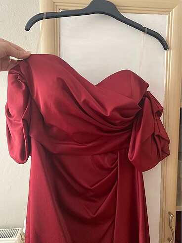 Bordo abiye elbise