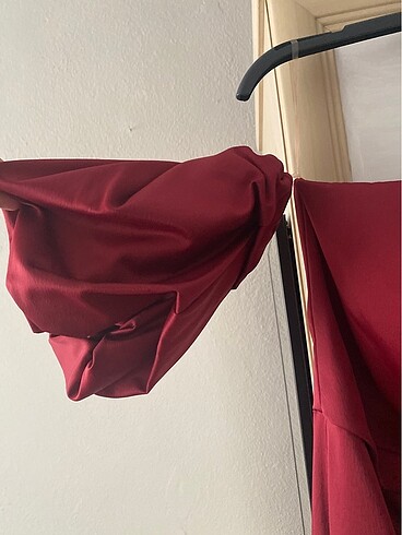 l Beden Bordo abiye elbise