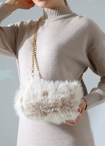 çanta bayan kürk - Görsel 3