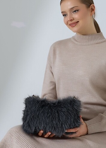 çanta bayan kürk - Görsel 10