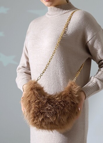 çanta bayan kürk - Görsel 11