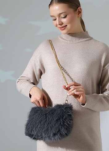 çanta bayan kürk - Görsel 14