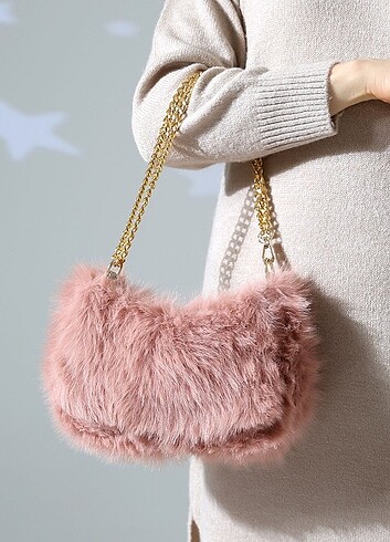 çanta bayan kürk - Görsel 15