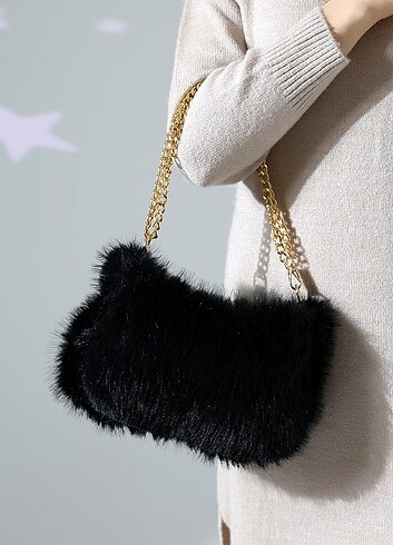 çanta bayan kürk - Görsel 17