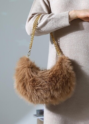 çanta bayan kürk - Görsel 18