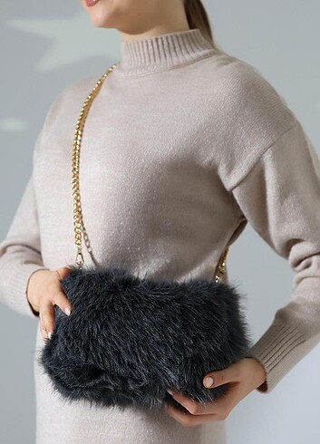 çanta bayan kürk - Görsel 19