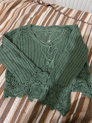 Örme detaylı crop bluz