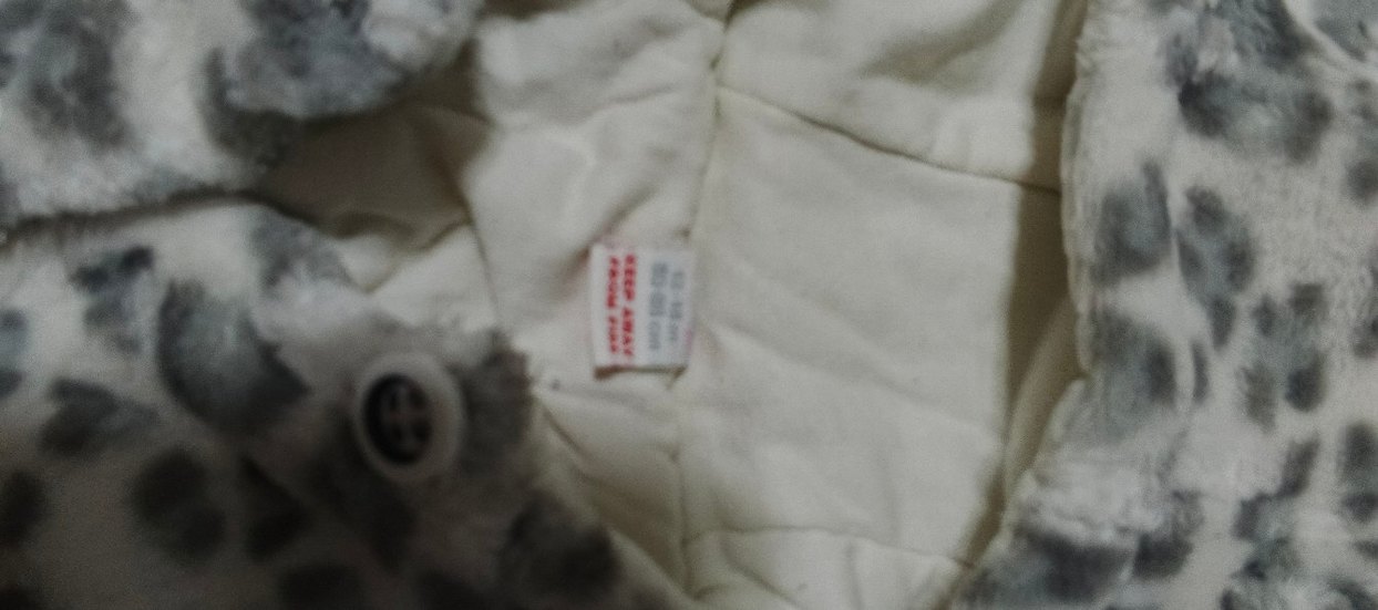 Kız Çocuk Gri Leopar Desenli Kapüşonlu Mont - Görsel 2