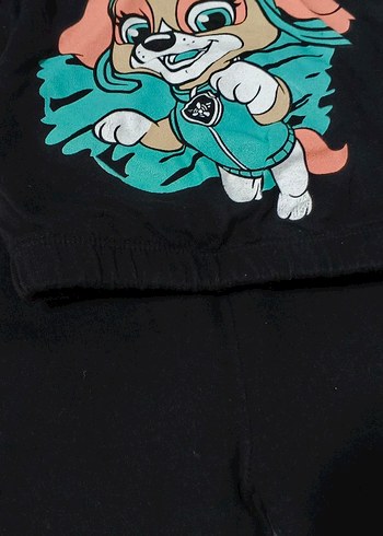 Kız Çocuk Siyah Baskılı Eşofman Takımı - Görsel 2