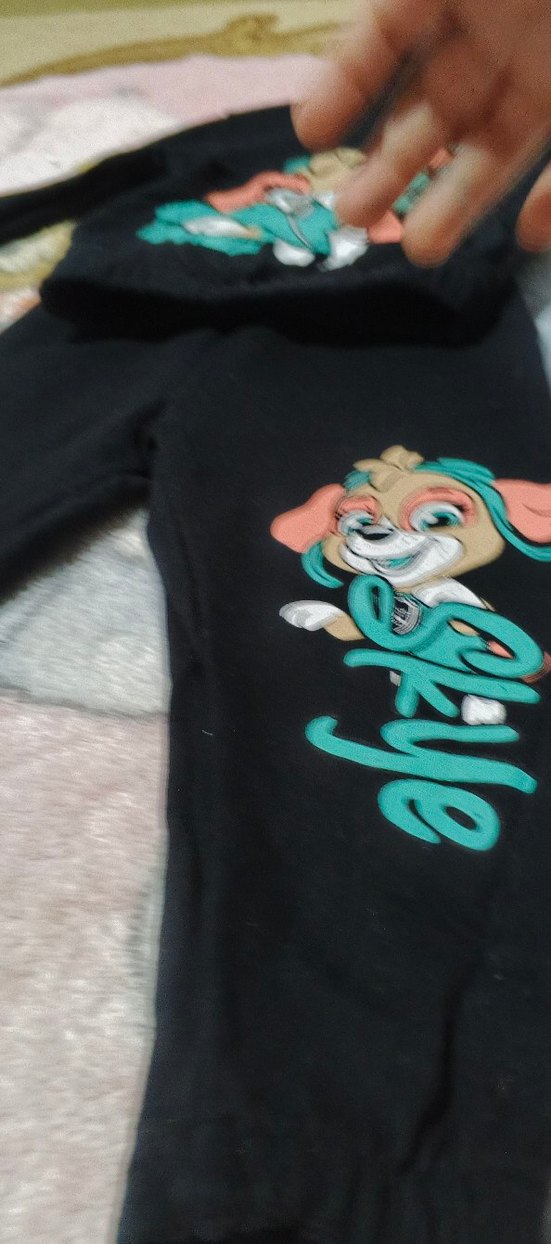 Kız Çocuk Siyah Baskılı Eşofman Takımı - Görsel 3