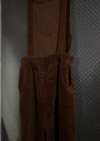 Kahverengi Süet Askılı Tulum - Görsel 3