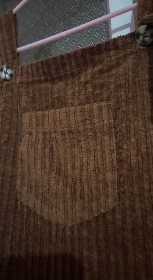 Kahverengi Süet Askılı Tulum - Görsel 2