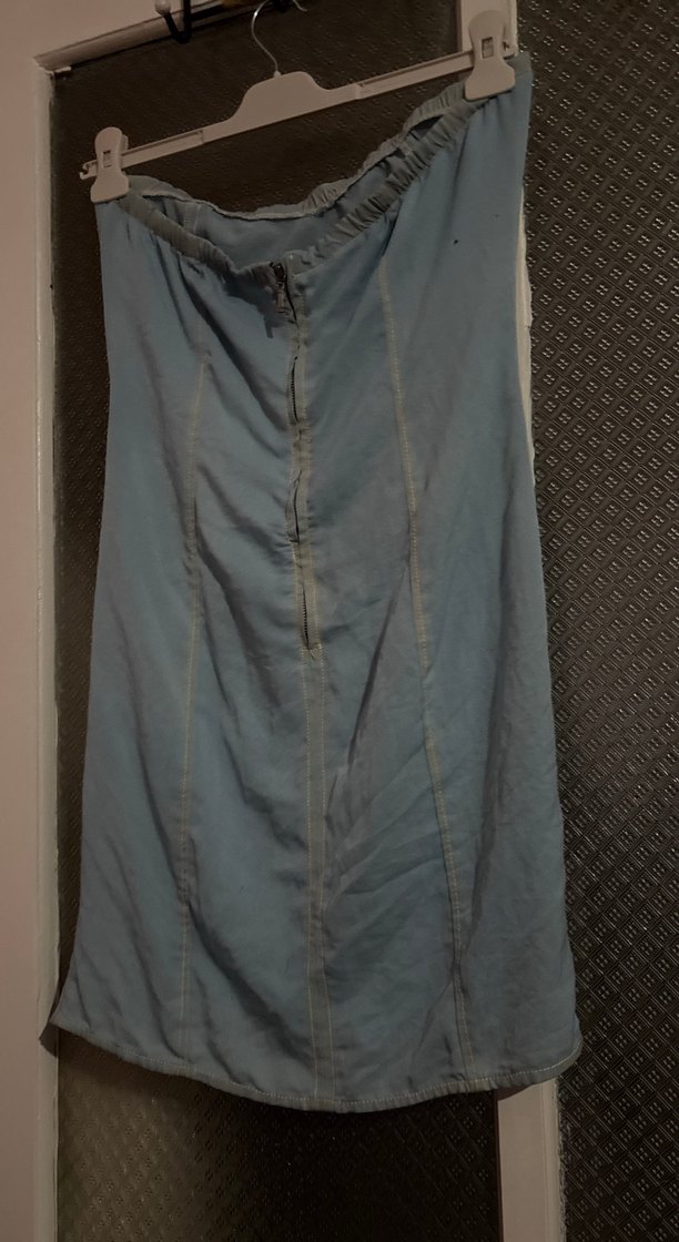 Drapeli Mavi Midi Etek - Görsel 2