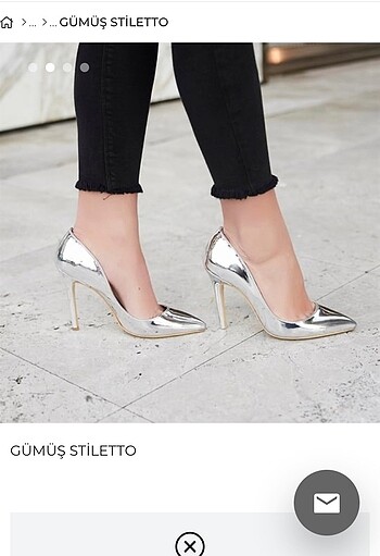 Mango Gümüş stiletto