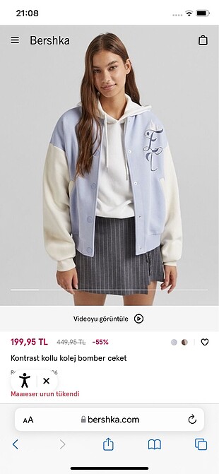 Bershka bomber kolej ceket