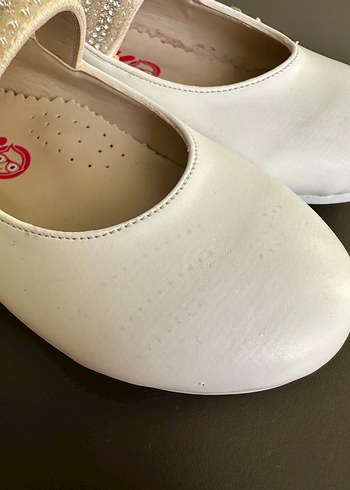 Kiko Kız Çocuk Beyaz Fiyonk Detaylı ortopedik Babet - Görsel 3