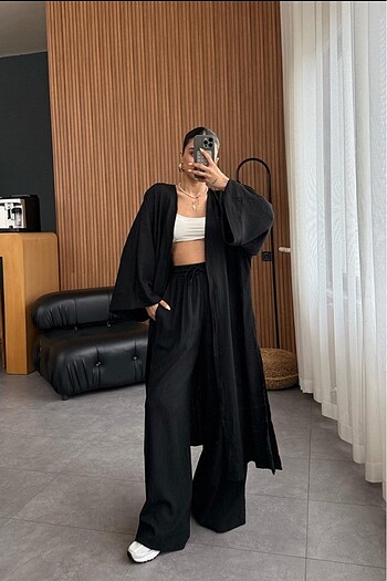 Siyah kimono takım