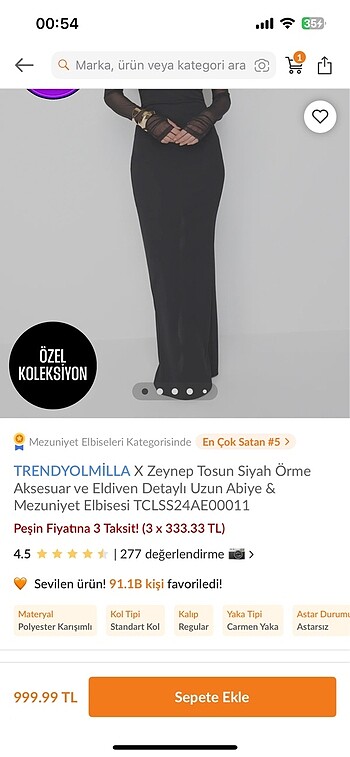 l Beden siyah Renk Trendyolmilla elbise abiye