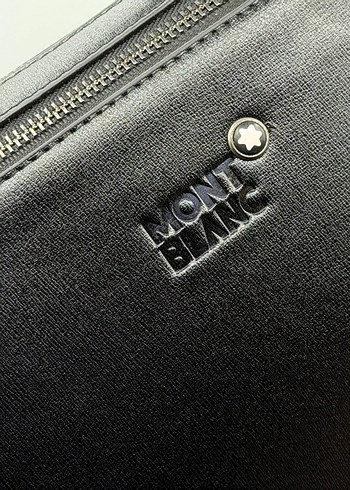 Mont Blanc Siyah Deri Clutch Çanta - Görsel 5