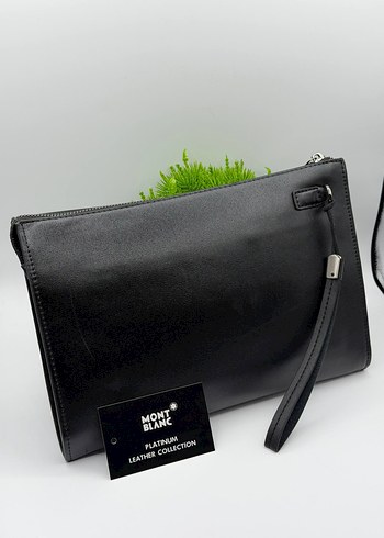 Mont Blanc Siyah Deri Clutch Çanta - Görsel 2