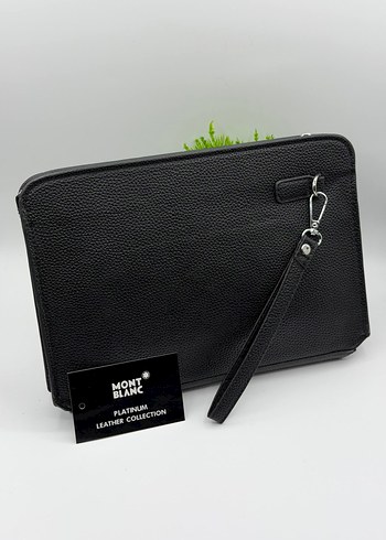 Montblanc Siyah Deri Fermuarlı Clutch Çanta - Görsel 2