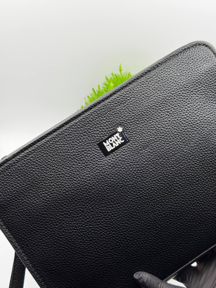 Montblanc Siyah Deri Fermuarlı  Clutch Çanta - Görsel 3