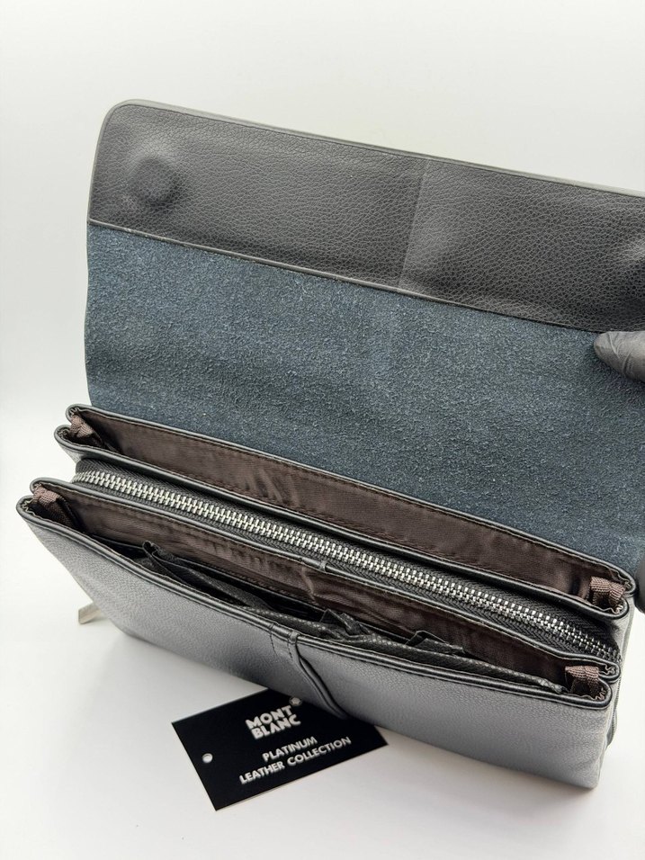 Mont Blanc Siyah Deri Erkek Cüzdan - Görsel 5