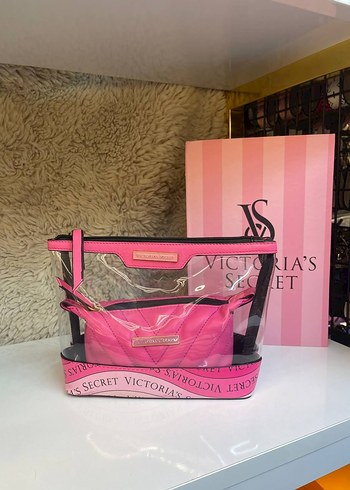 Victoria s Secret Victoria's Secret Pembe Fermuarlı Makyaj Çantası