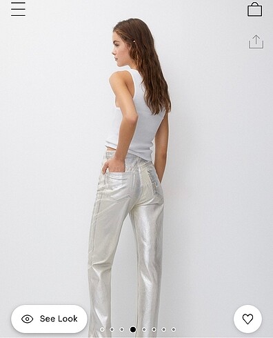 Pull and Bear metalik pantolon/jean