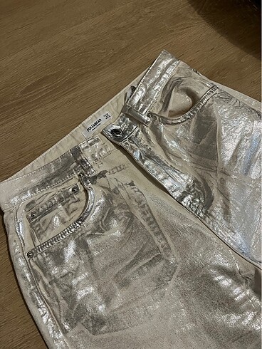 38 Beden gri Renk metalik pantolon/jean
