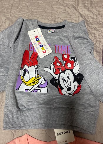 Renkli Baskılı Kız Sweatshirtleri, Uzun Kollu 4lü fiyat - Görsel 5