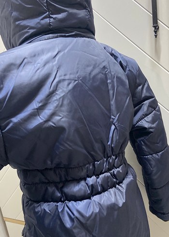 Beli büzgülü içi kürklü kız çocuk Mont - Görsel 5