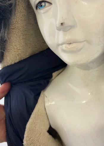 Beli büzgülü içi kürklü kız çocuk Mont - Görsel 4