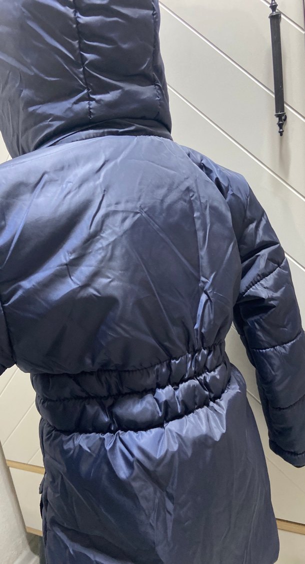 Beli büzgülü içi kürklü kız çocuk Mont - Görsel 5