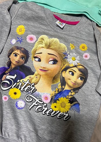 Kız Çocuk Baskılı Uzun Kollu Sweatshirt 4lü fiyat - Görsel 2