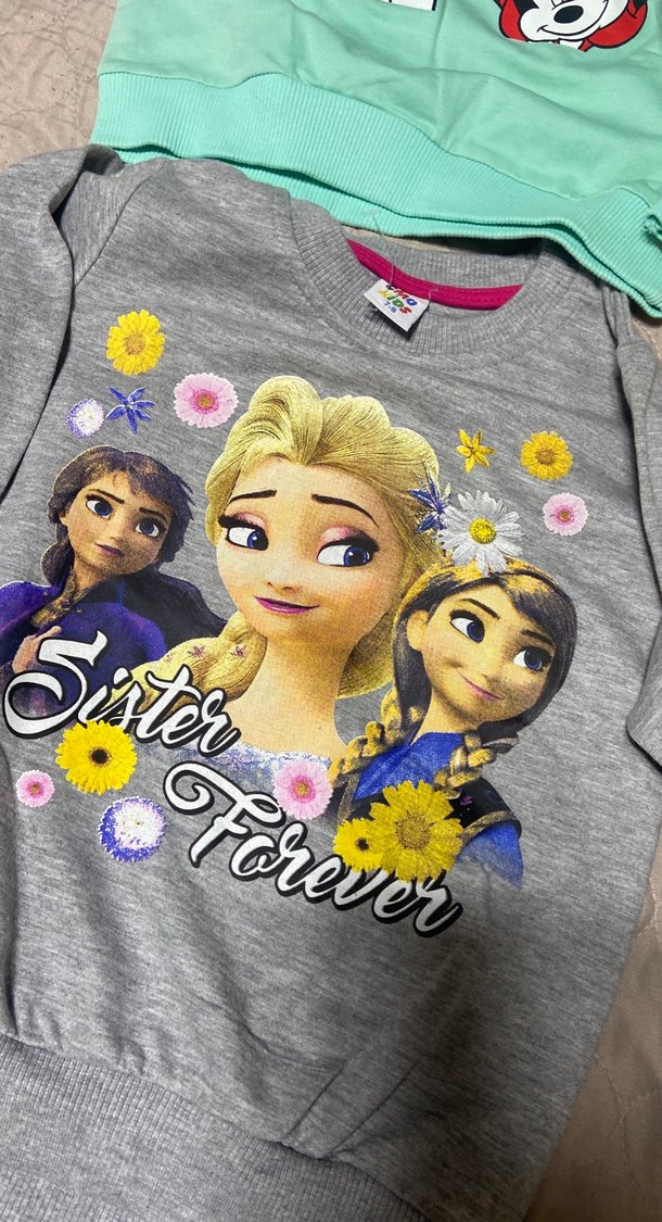 Kız Çocuk Baskılı Uzun Kollu Sweatshirt 4lü fiyat - Görsel 2