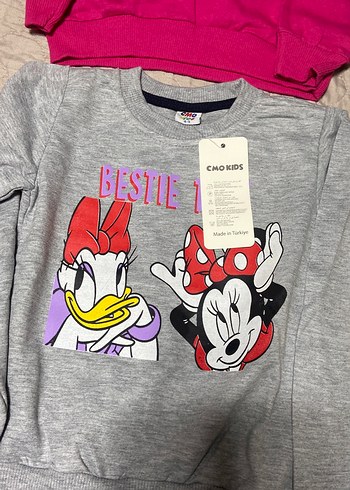 Kız Çocuk Renkli Baskılı Sweatshirt 4lü fiyat - Görsel 2