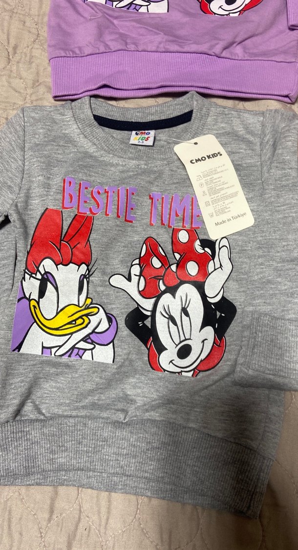 Kız Çocuk Renkli Baskılı Uzun Kollu Sweatshirt 4lü - Görsel 5