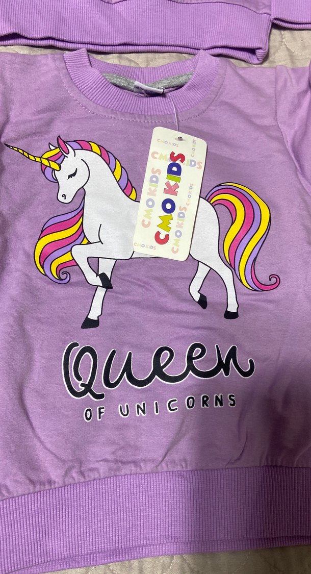 Kız Çocuk Renkli Baskılı Uzun Kollu Sweatshirt 4lü - Görsel 4