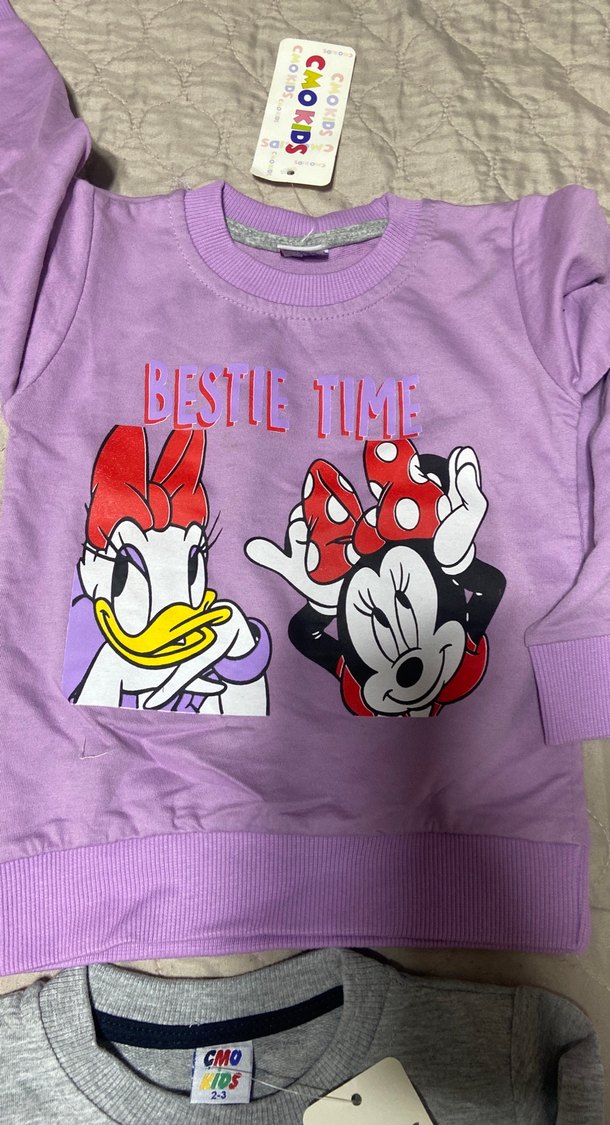 Kız Çocuk Renkli Baskılı Uzun Kollu Sweatshirt 4lü - Görsel 2