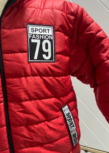 Kırmızı Fermuarlı içi polarlı Erkek Çocuk Mont - Görsel 2