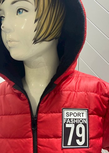 Kırmızı Fermuarlı içi polarlı Erkek Çocuk Mont - Görsel 3